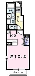 エスターブレC棟 ワンルームの間取図画像