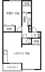サニーコート.1 1LDKの間取図画像