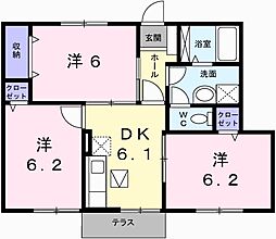 サンライト・ヴィラ1 3DKの間取図画像