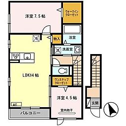 ディー・ヴェルジェ2 2LDKの間取図画像