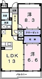 エムグレイス 2LDKの間取図画像