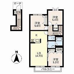 メゾン福渡A 3LDKの間取図画像
