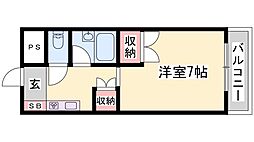 ラ・ポール 1Kの間取図画像