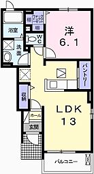 ヴァンベール城西1 1LDKの間取図画像