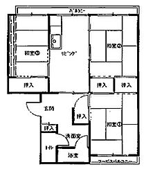 上野田マンション 3DKの間取図画像