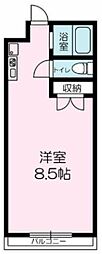 ルナTAKINO ワンルームの間取図画像