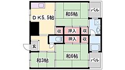 サンライズ高砂3号棟 3DKの間取図画像