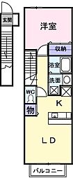 アルコバレーノ2 1LDKの間取図画像