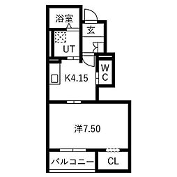 Aruo29Village 1Kの間取図画像