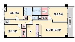 キャッスルコート東辻井 3LDKの間取図画像