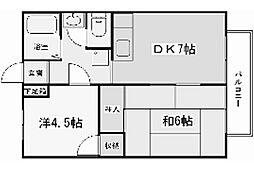 サンシティイシザワ 2DKの間取図画像
