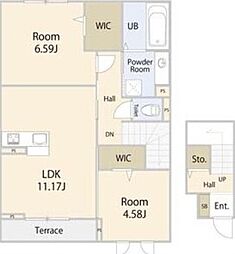 エフォリア17 2LDKの間取図画像