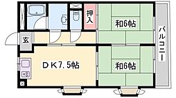 プラムハイツ 2DKの間取図画像