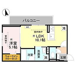 Cube Plage 1LDKの間取図画像