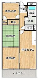 グランパティオ宝殿1 3LDKの間取図画像