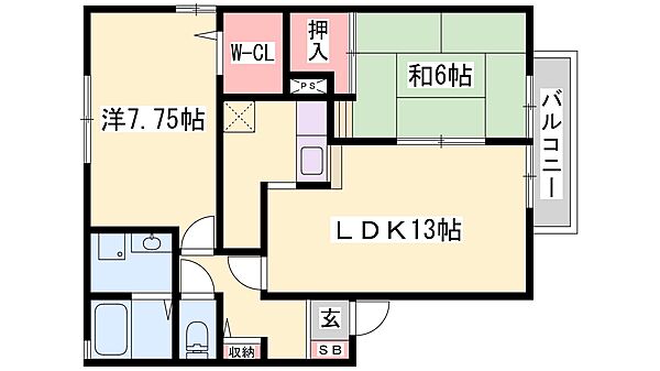 兵庫県加東市上中１丁目(賃貸アパート2LDK・2階・62.10㎡)の写真 その2
