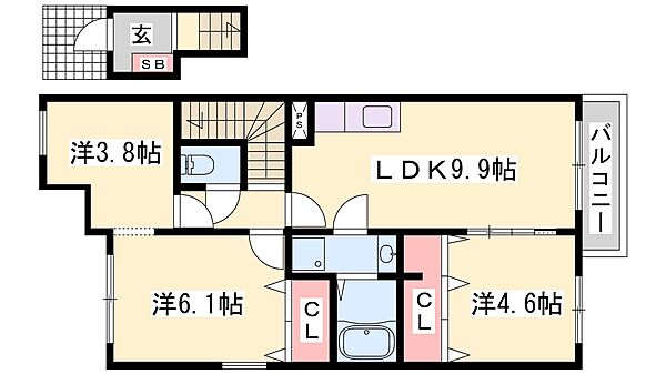 兵庫県たつの市御津町苅屋(賃貸アパート2SLDK・2階・56.97㎡)の写真 その2