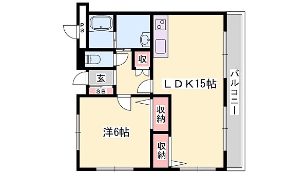 兵庫県姫路市網干区田井(賃貸マンション1LDK・3階・52.07㎡)の写真 その2