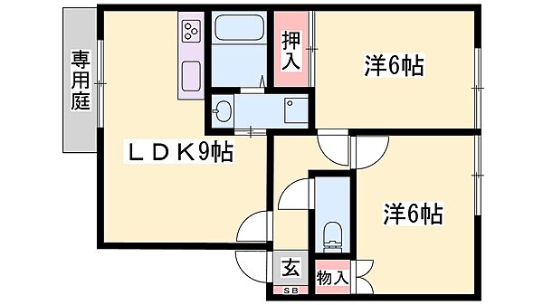 兵庫県たつの市新宮町井野原(賃貸アパート2LDK・1階・49.53㎡)の写真 その2
