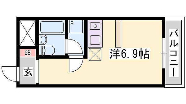 兵庫県姫路市大塩町(賃貸マンション1R・3階・27.00㎡)の写真 その2
