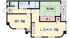 兵庫県高砂市荒井町小松原１丁目（賃貸マンション2LDK・4階・54.37㎡） その2