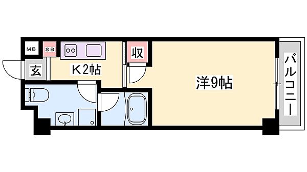 兵庫県加古川市加古川町篠原町(賃貸マンション1K・3階・27.10㎡)の写真 その2