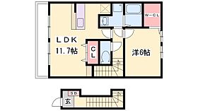 兵庫県加古郡播磨町東本荘１丁目（賃貸アパート1LDK・2階・46.28㎡） その2