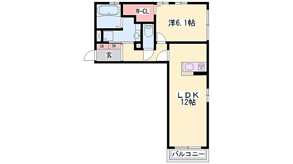 兵庫県姫路市北条永良町(賃貸アパート1LDK・3階・48.17㎡)の写真 その2