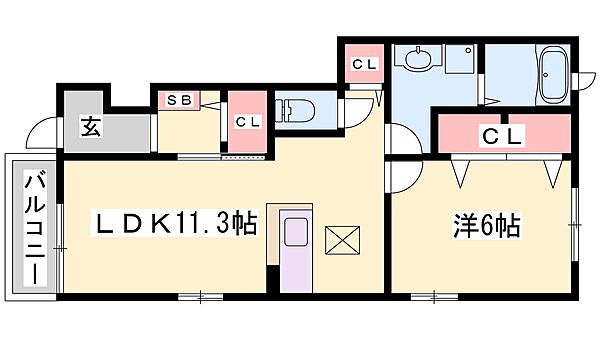 兵庫県高砂市緑丘２丁目(賃貸アパート1LDK・1階・44.18㎡)の写真 その2