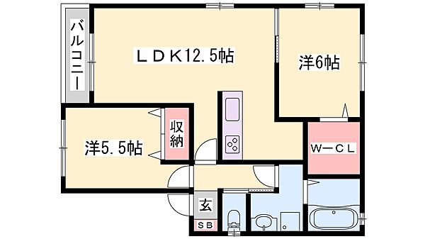 兵庫県姫路市香寺町犬飼(賃貸アパート2LDK・1階・58.00㎡)の写真 その2