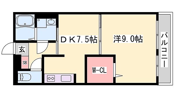 兵庫県姫路市亀山(賃貸アパート1DK・3階・41.95㎡)の写真 その2