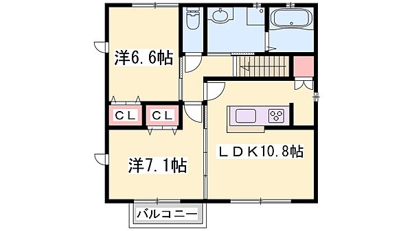 兵庫県神崎郡福崎町南田原(賃貸アパート2LDK・2階・61.38㎡)の写真 その2