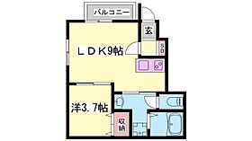 兵庫県三木市志染町中自由が丘１丁目（賃貸アパート1LDK・1階・31.26㎡） その2