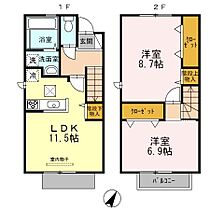 兵庫県三木市緑が丘町本町２丁目（賃貸テラスハウス2LDK・1階・66.84㎡） その2