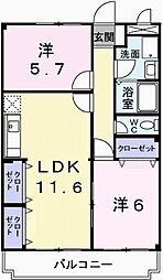 アクロポリス,1 2LDKの間取図画像
