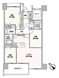 グランドメゾン大濠ブルクレール 3LDKの間取図画像