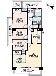 UR都市機構日進香久山花の街5号棟 4LDKの間取図画像