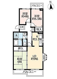 URプロムナード三好丘 1階3LDKの間取り