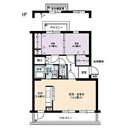 UR都市機構アーバンドエル植田2号棟 2LDKの間取図画像
