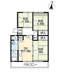UR都市機構保見団地123棟 3DKの間取図画像