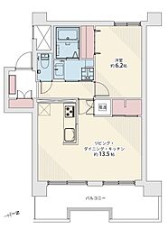ライオンズマンション第2中島公園通り 1LDKの間取図画像