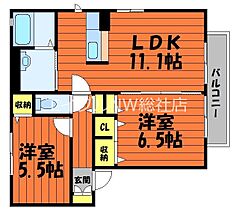 岡山県倉敷市福田町古新田（賃貸アパート2LDK・2階・54.81㎡） その2