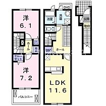 岡山県倉敷市北畝4丁目（賃貸アパート2LDK・2階・67.05㎡） その2