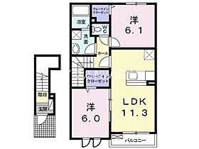 岡山県倉敷市玉島黒崎新町（賃貸アパート2LDK・2階・57.58㎡） その2