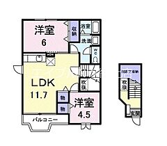 岡山県倉敷市真備町岡田（賃貸アパート2LDK・2階・58.12㎡） その2