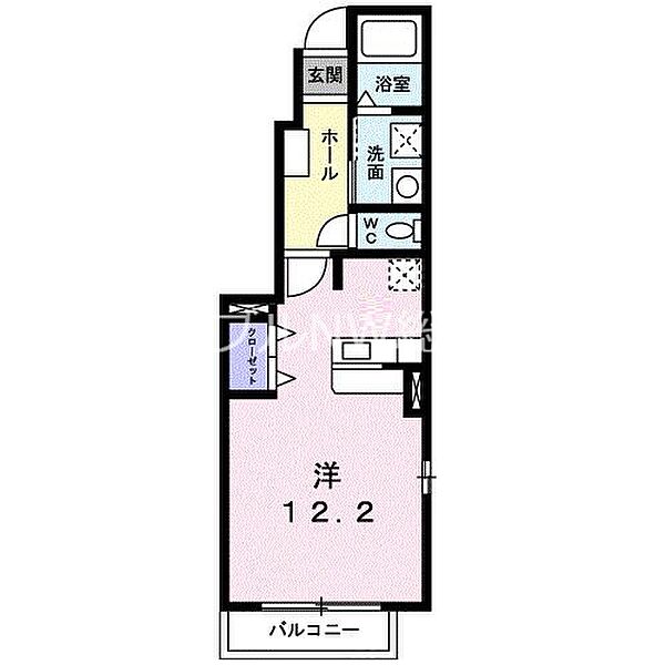 岡山県岡山市北区平野(賃貸アパート1R・1階・32.90㎡)の写真 その2