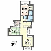 岡山県倉敷市茶屋町（賃貸マンション2LDK・2階・77.35㎡） その2