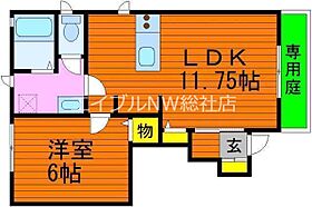 岡山県倉敷市宮前（賃貸アパート1LDK・1階・40.99㎡） その2