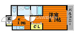 岡山県倉敷市稲荷町（賃貸マンション1K・4階・27.20㎡） その2