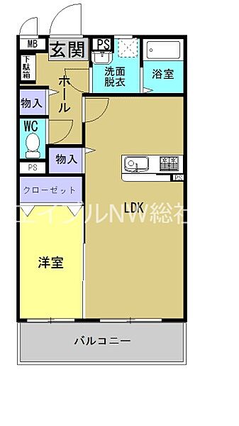 岡山県総社市門田(賃貸マンション1LDK・1階・40.61㎡)の写真 その2